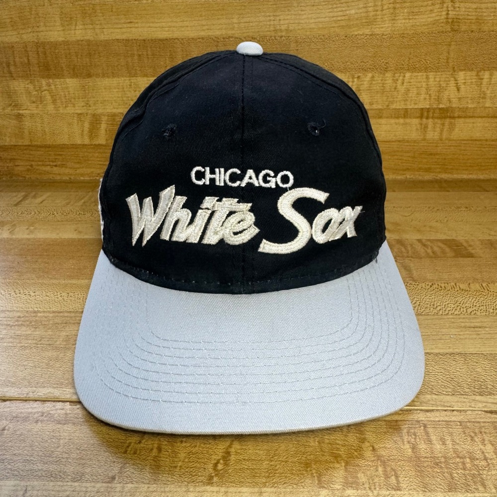 Vintage Sports Specialties Chicago White Sox Snapback Hat The Twill Black Grey